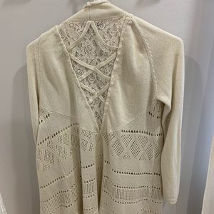 Knox Rose Cream Cardigan Sweater Small